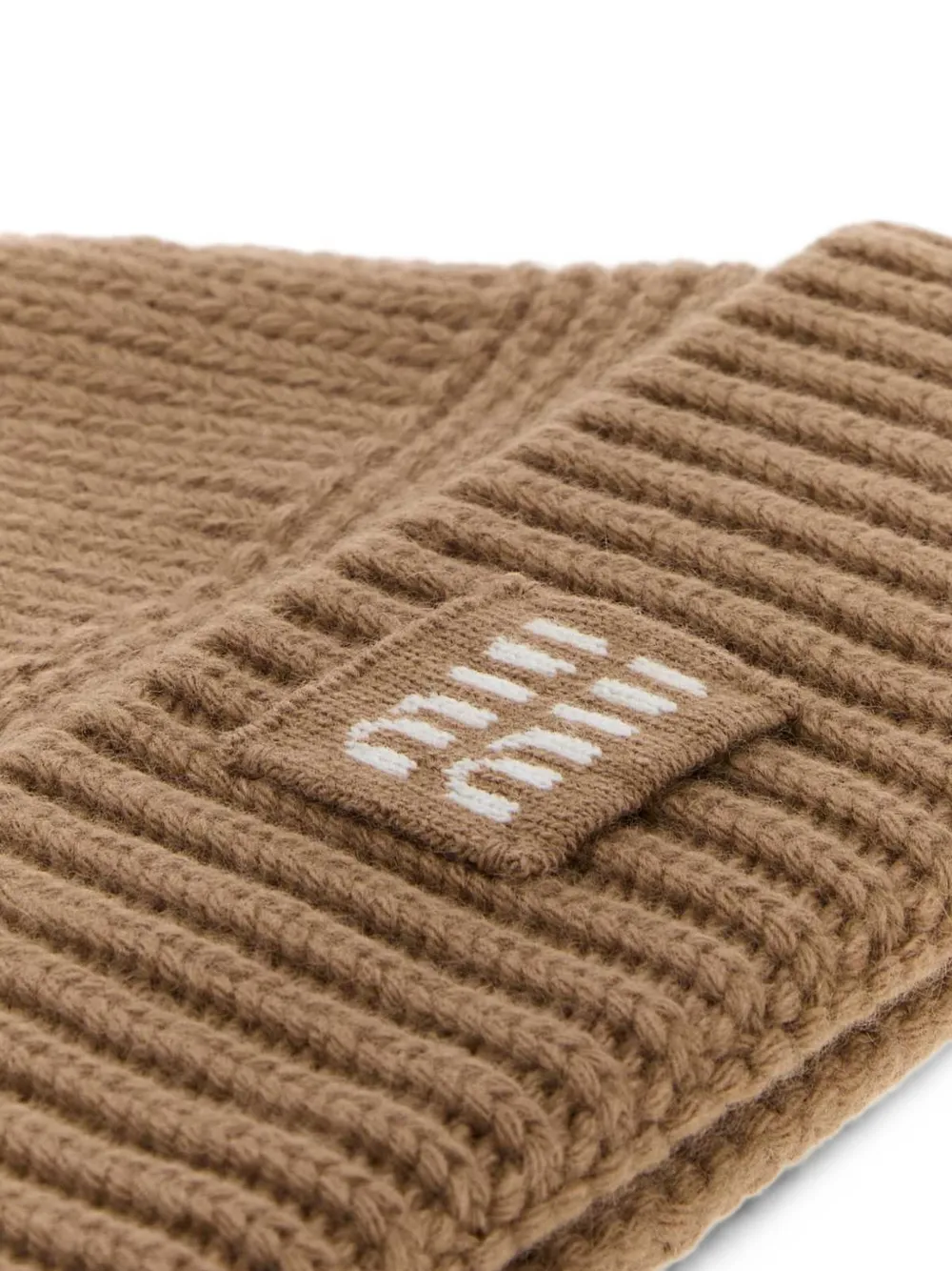Miu Muts van wolblend met kameel Beige
