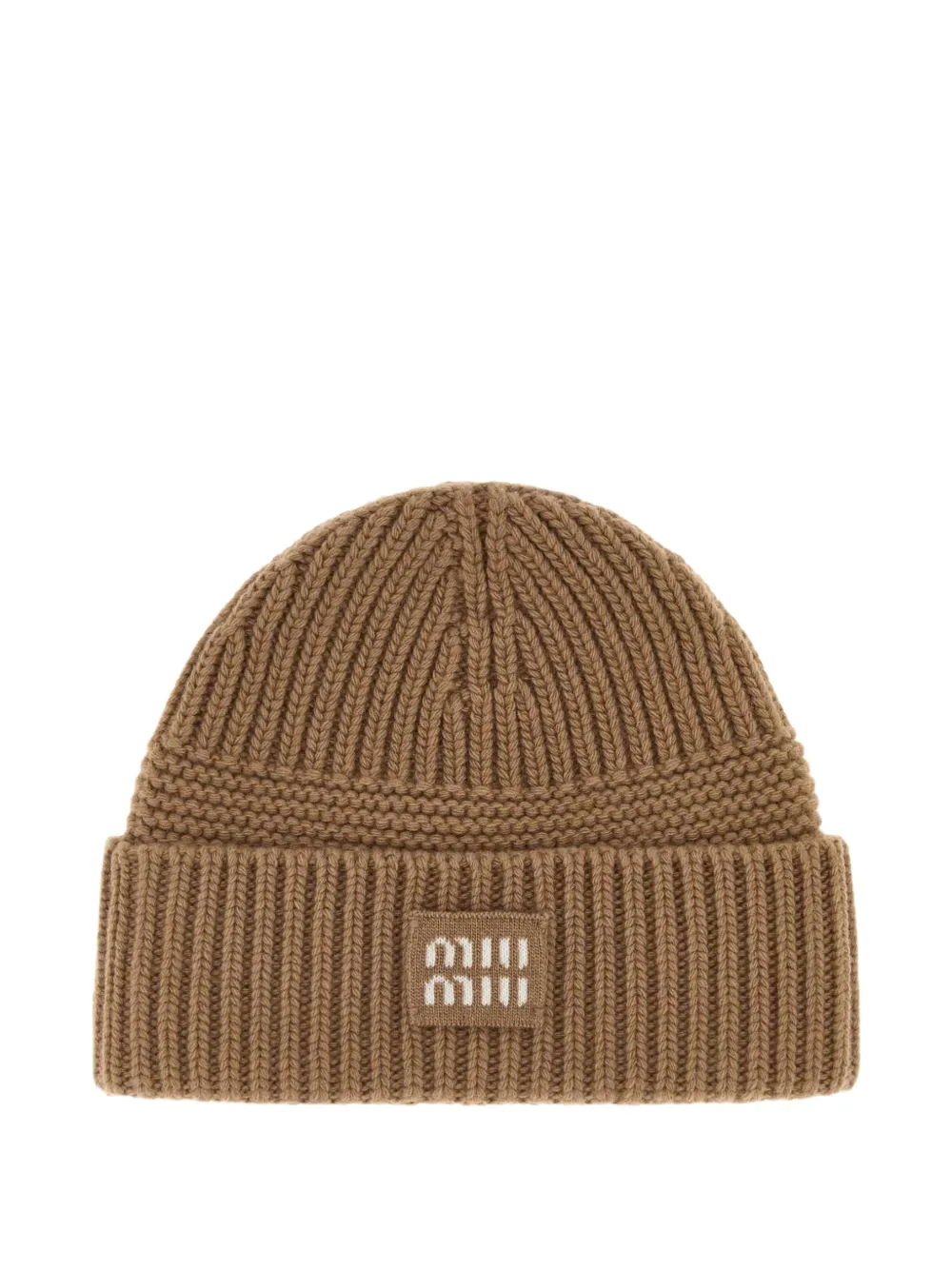 Miu Miu camel wool blend beanie hat - Toni neutri