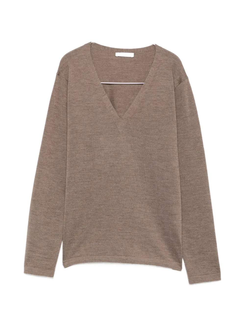 The Row V-neck long-sleeve knit - Braun