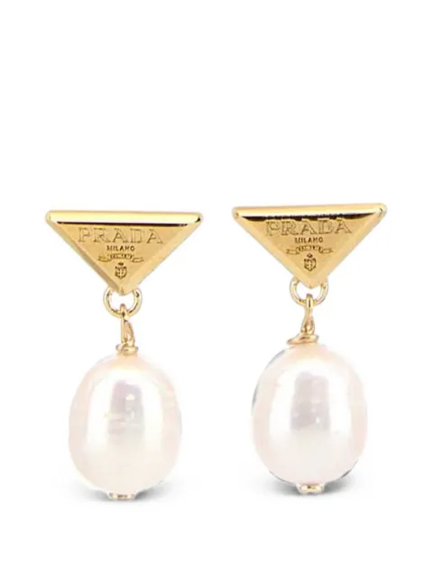 Prada Two-tone pearls and metal earrings 
