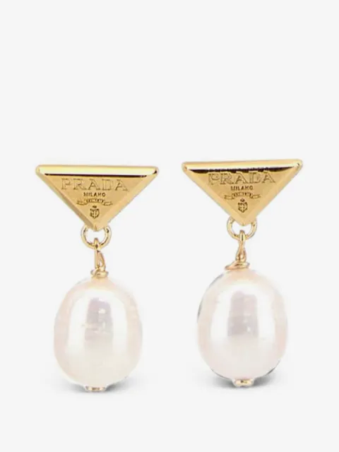 Prada Two-tone pearls and metal earrings 