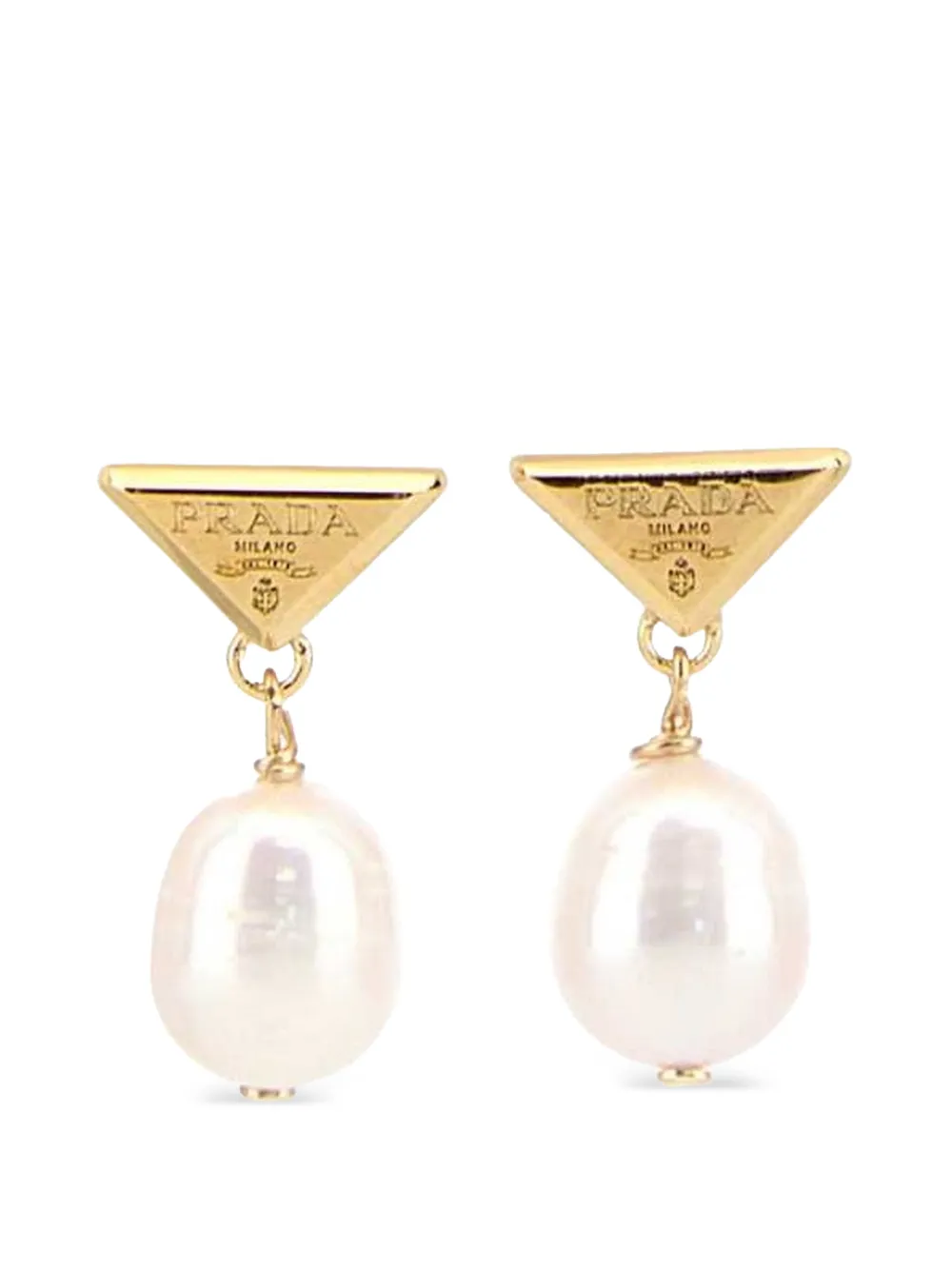 Prada Two-tone pearls and metal earrings - Oro