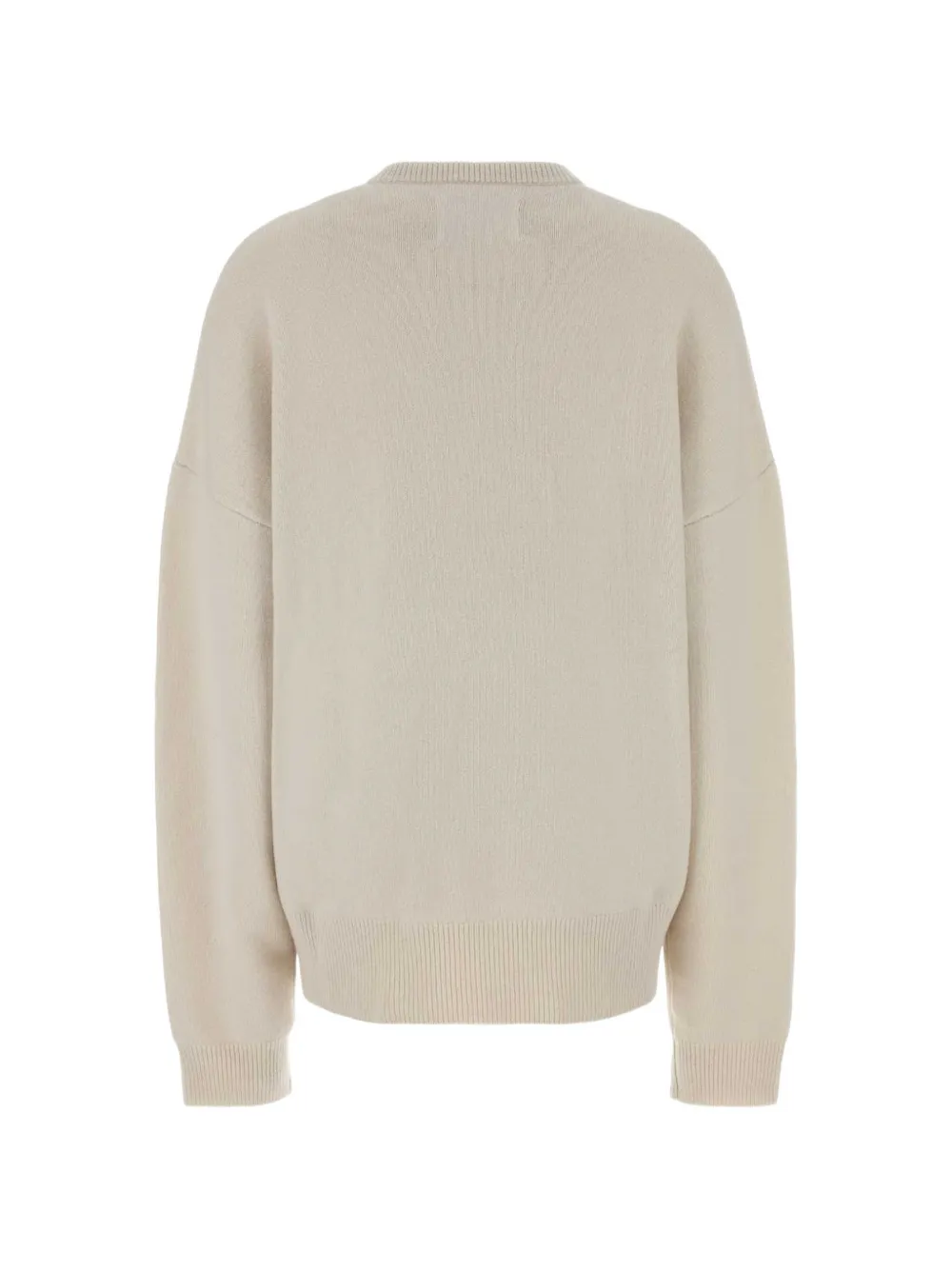 extreme cashmere Oversized gebreide trui met kwartrits Beige