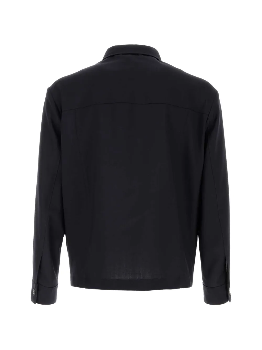BOSS Ruimvallend jack met patroon en rits van scheerwol Blauw