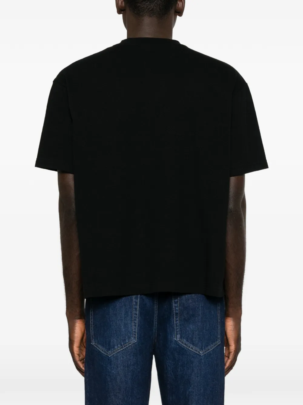 The Row Madoc Short-sleeve Crew-neck T-shirt in Black, view 4