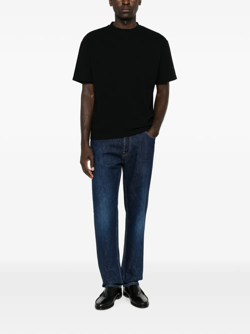 The Row Madoc Short-sleeve Crew-neck T-shirt in Black, view 2