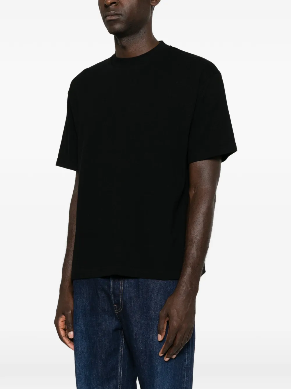 The Row Madoc Short-sleeve Crew-neck T-shirt in Black, view 3