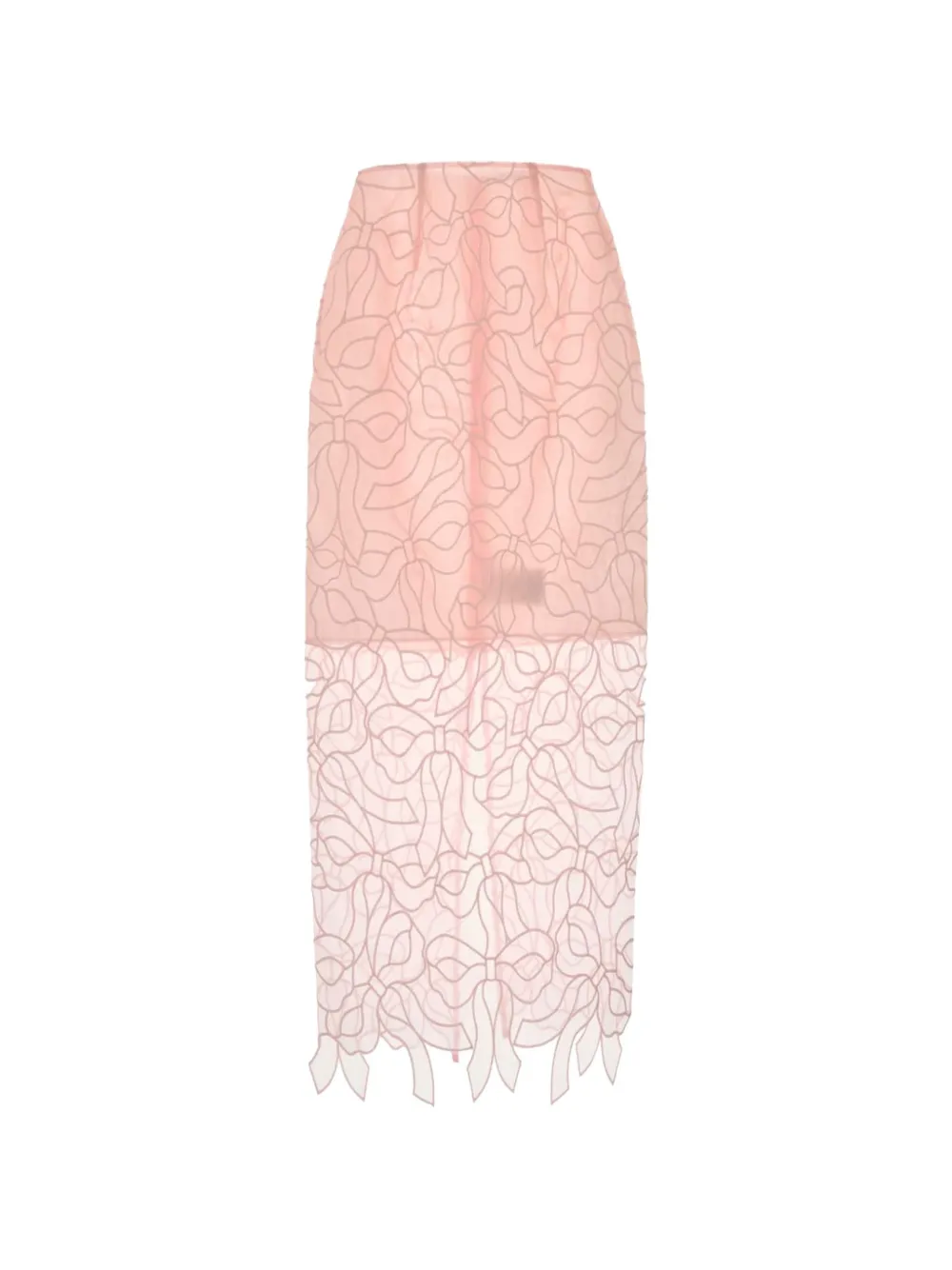 Cecilie Bahnsen bow-embroidered organza mid skirt - Rosa