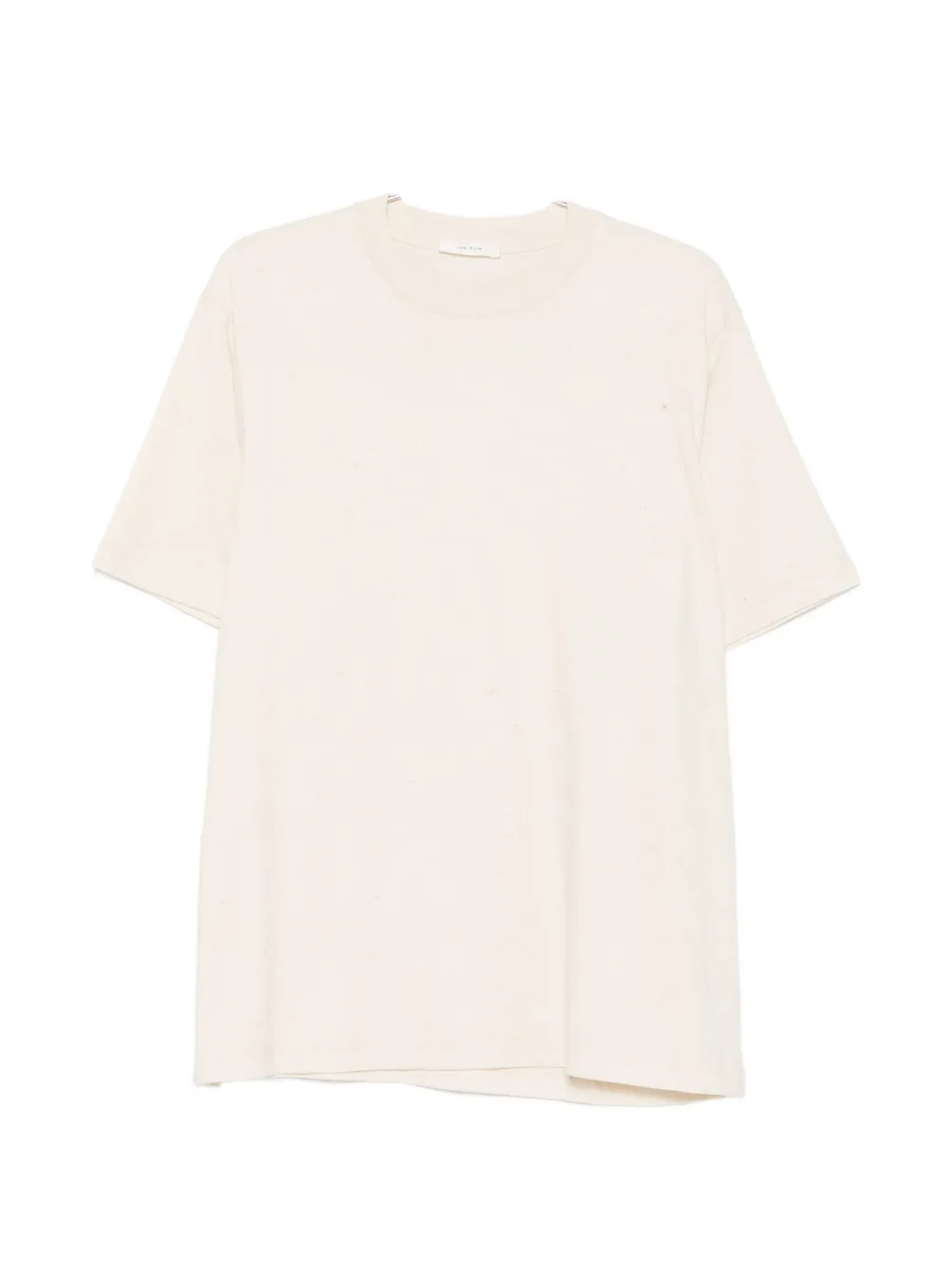 The Row shawl-collar waffle-knit T-shirt - Nude