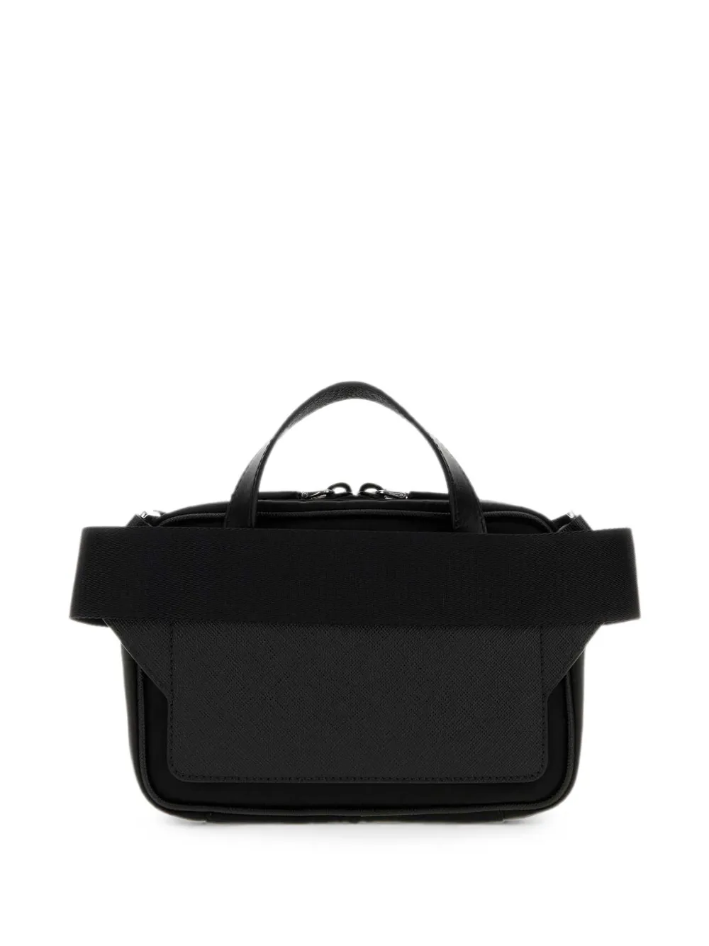 Prada Re-Nylon en Saffiano-leren schoudertas Zwart