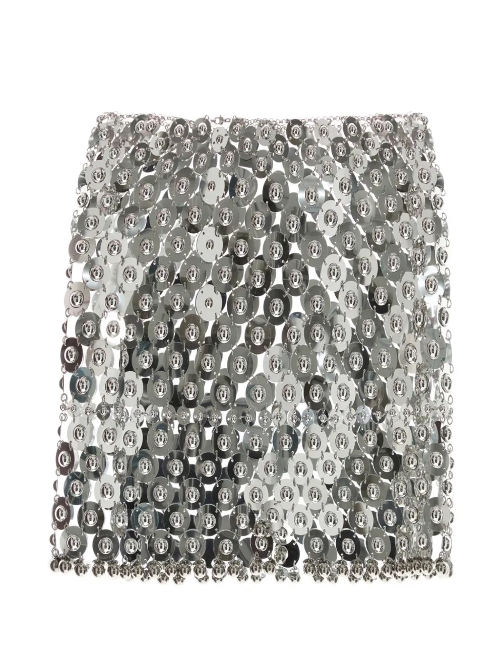 Rabanne Disc-embellished Chainmail Mini Skirt in Silver, view 2