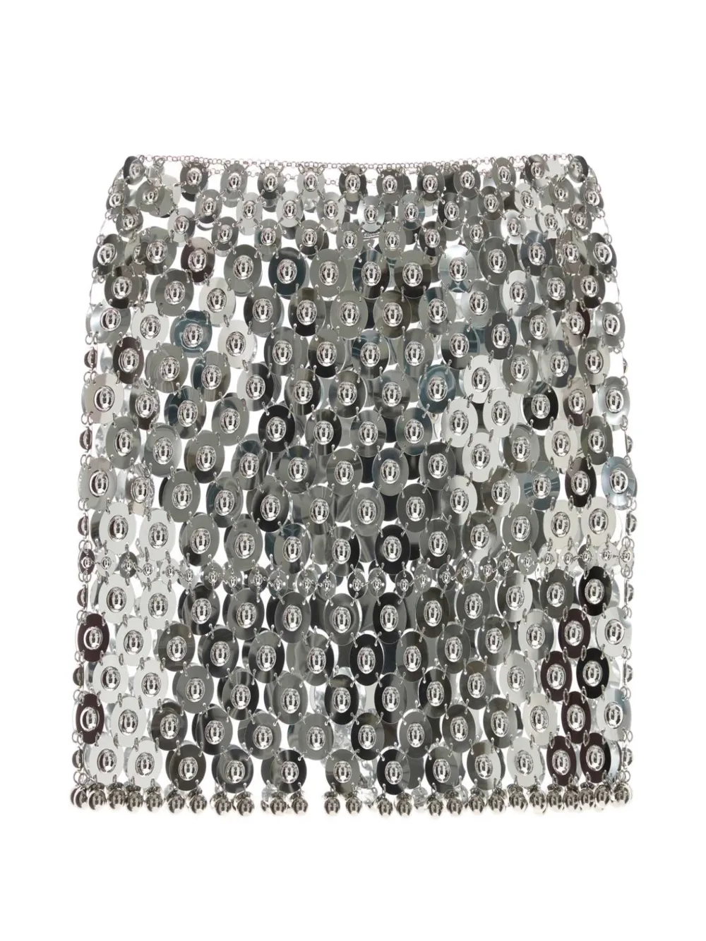 Rabanne disc-embellished chainmail mini skirt - Silber
