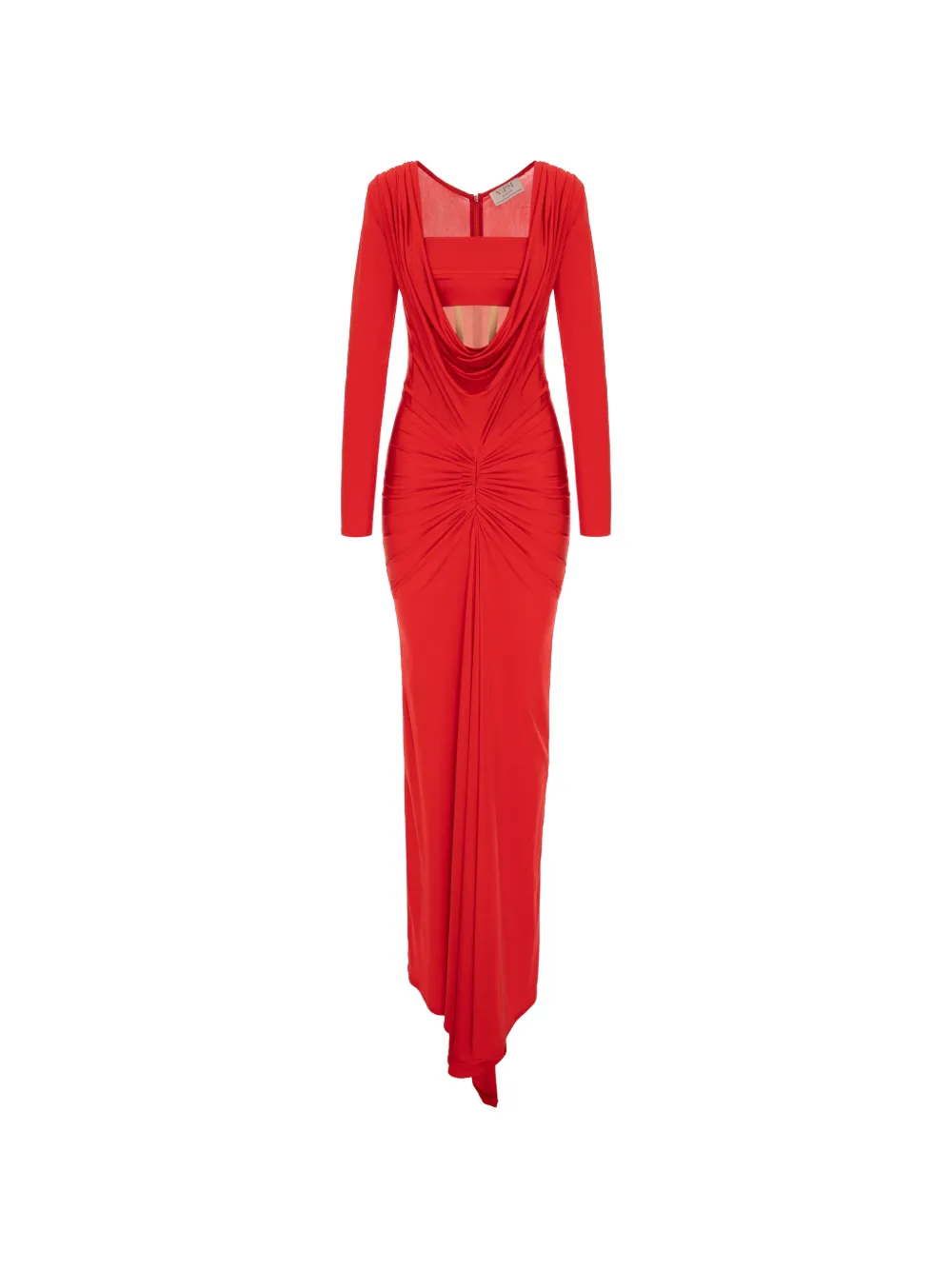 V:PM ATELIER Donna ruched-detail maxi dress - Rosso