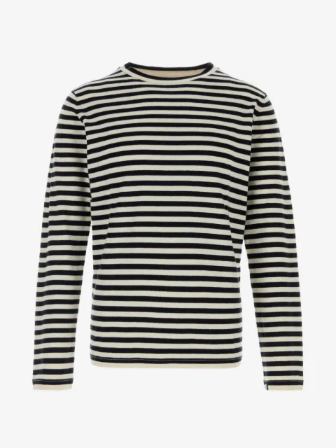 extreme cashmere Breton-stripe embroidered T-shirt