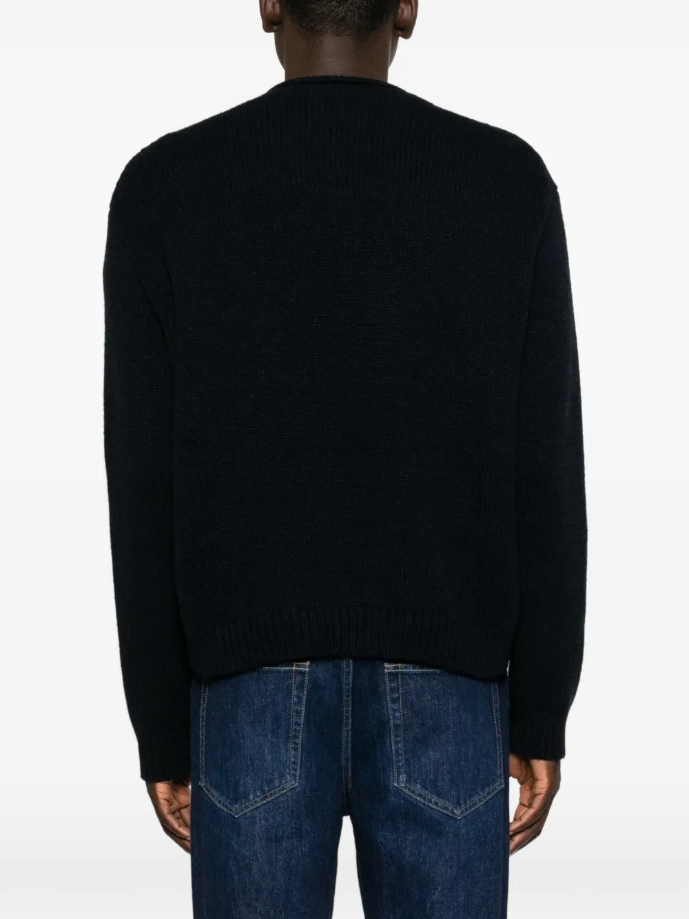 The Row Markhim ribgebreide trui met ronde hals Blauw