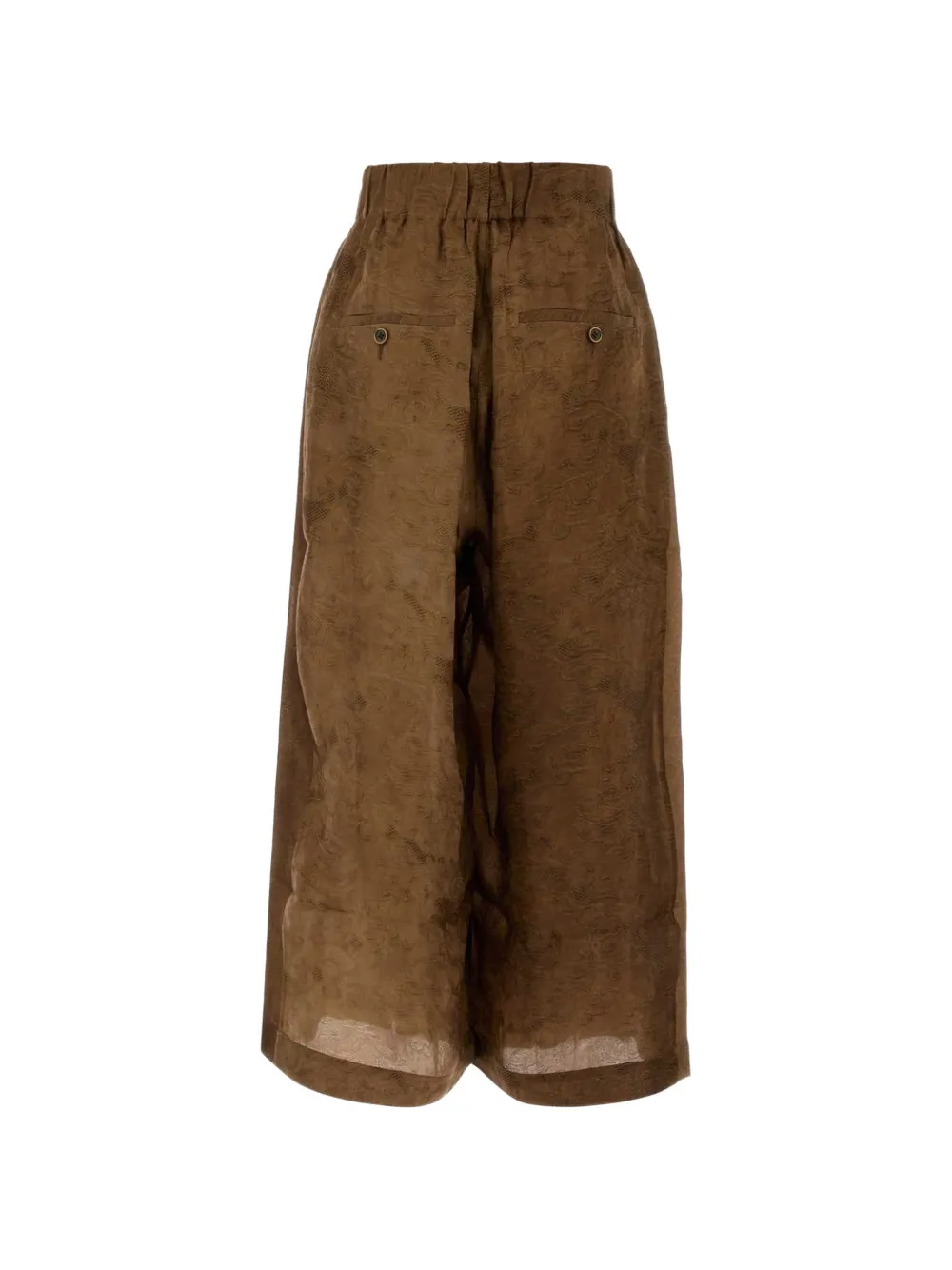 Uma Wang Poetic broek met jacquard-patroon Bruin