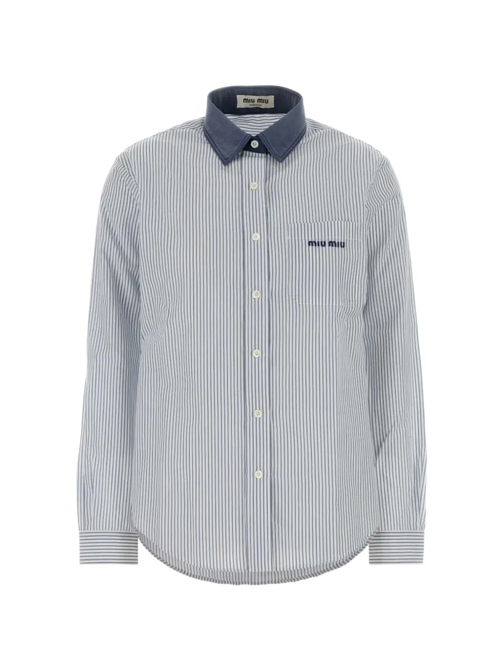 Miu Miu striped poplin shirt - Bianco