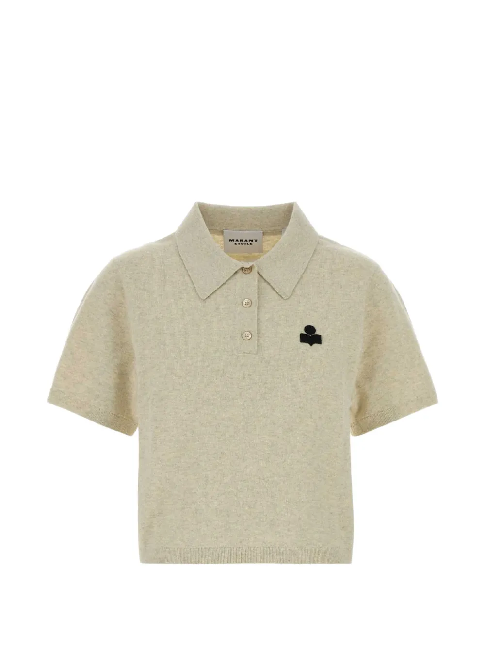 MARANT ÉTOILE Althea logo-patch polo shirt - Grigio