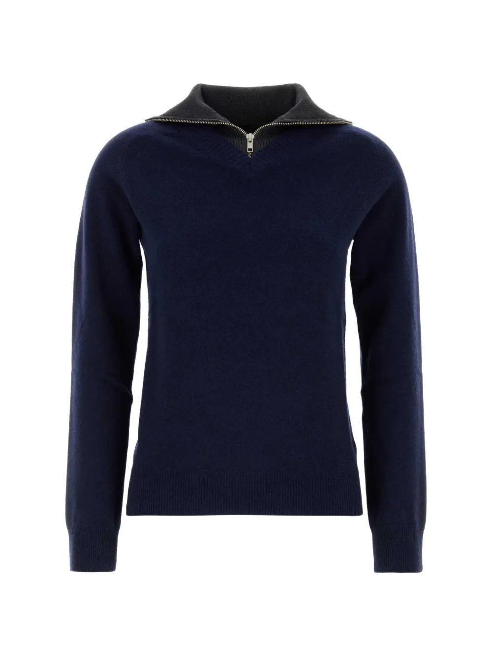 MM6 Maison Margiela quarter-zip knitted sweater - Blu