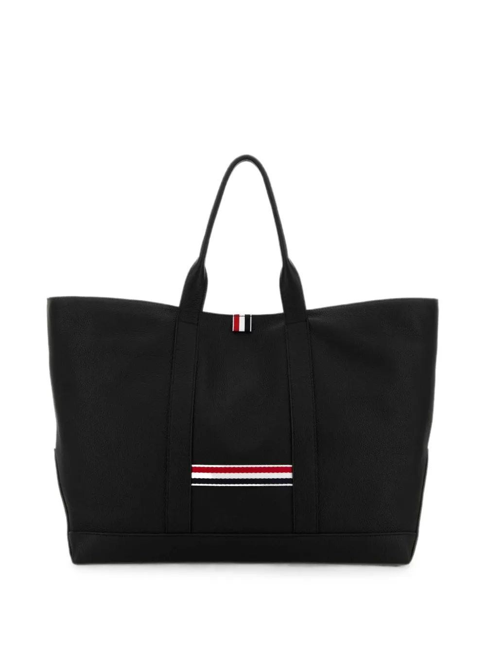Thom Browne Black leather shopping bag - Nero