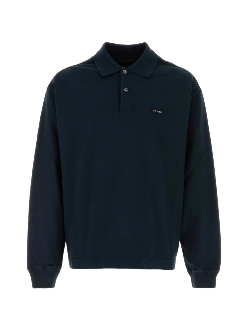Prada long-sleeved cotton polo shirt - Blu