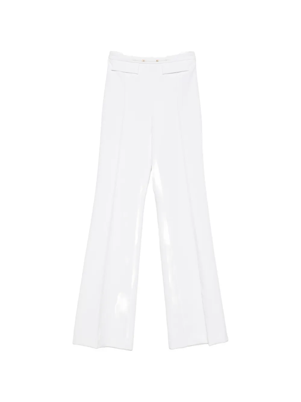 Elisabetta Franchi gold-tone plaque flared trousers - Weiß