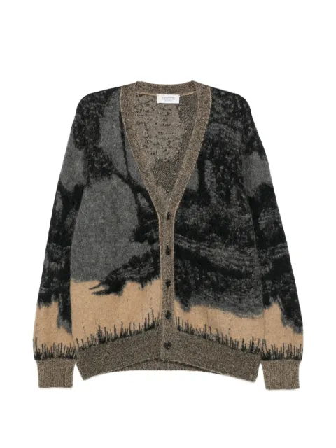 Laneus intarsia-knit button-up cardigan