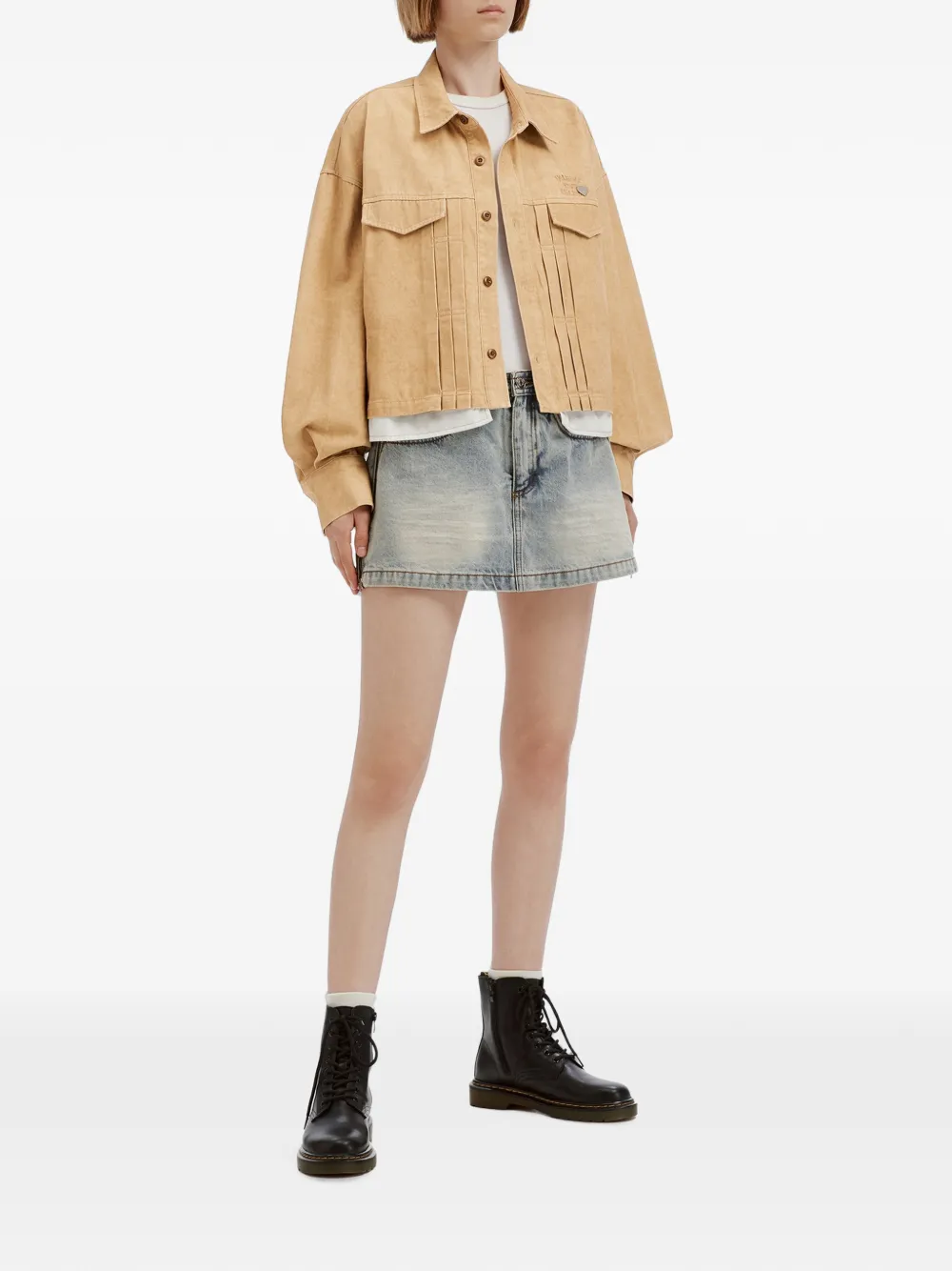 izzue Geplooid oversized jack Beige