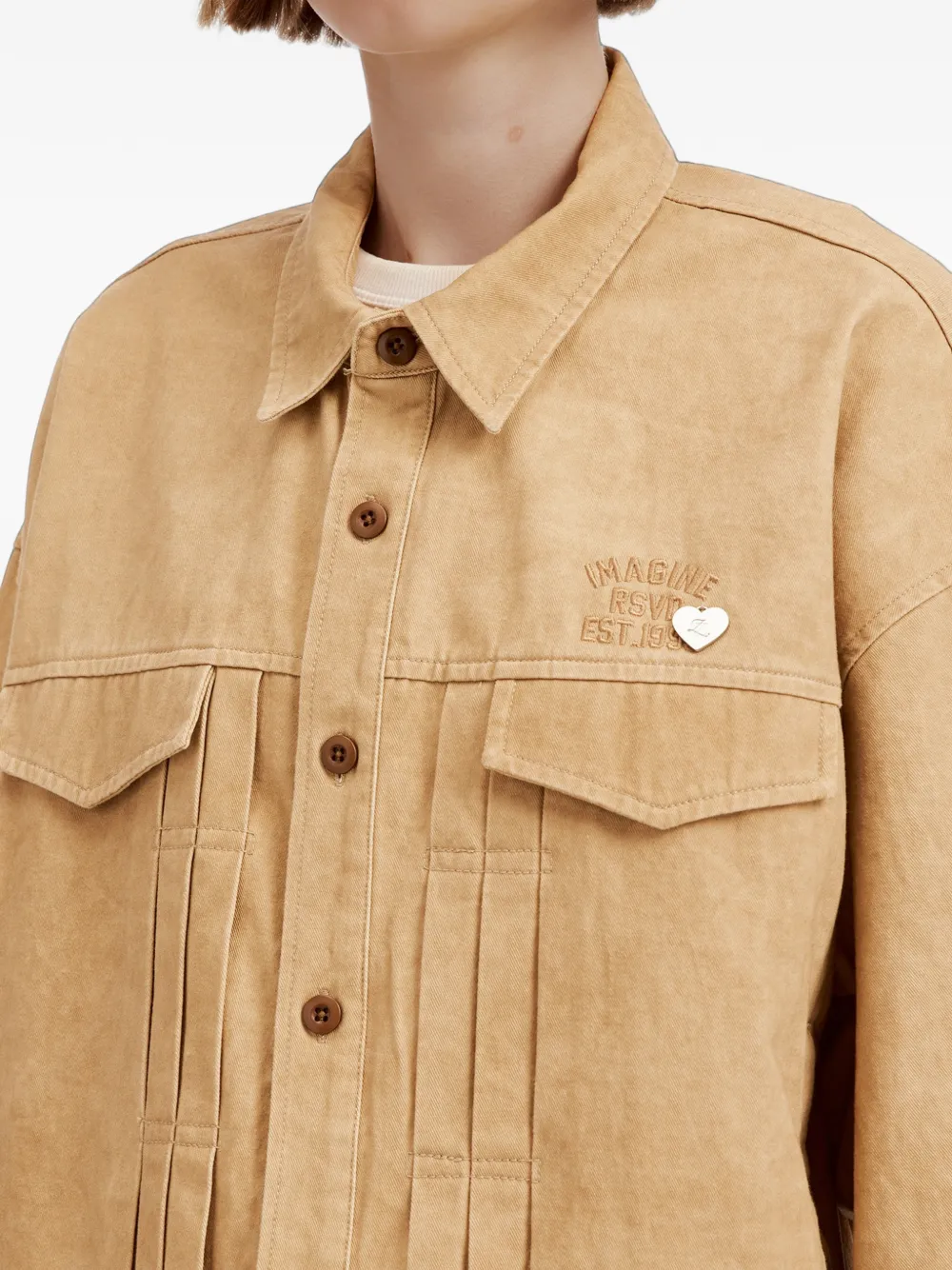 izzue Geplooid oversized jack Beige