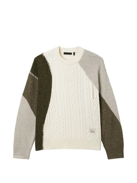 FIVE CM cable-knit patchwork sweater