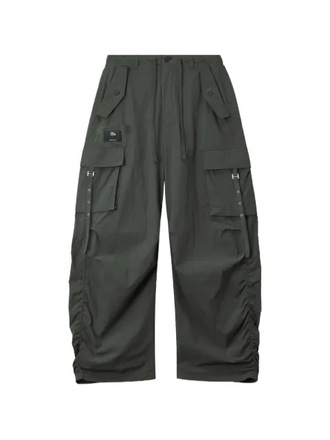 izzue buckle-detail ruched cargo pants