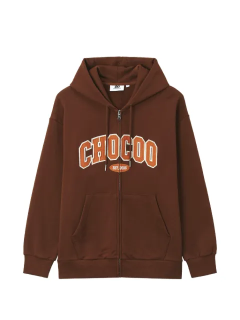 CHOCOOLATE logo-detail zip-up sweatshirt