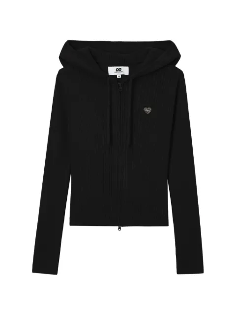 CHOCOOLATE ribbed zip-up hoodie