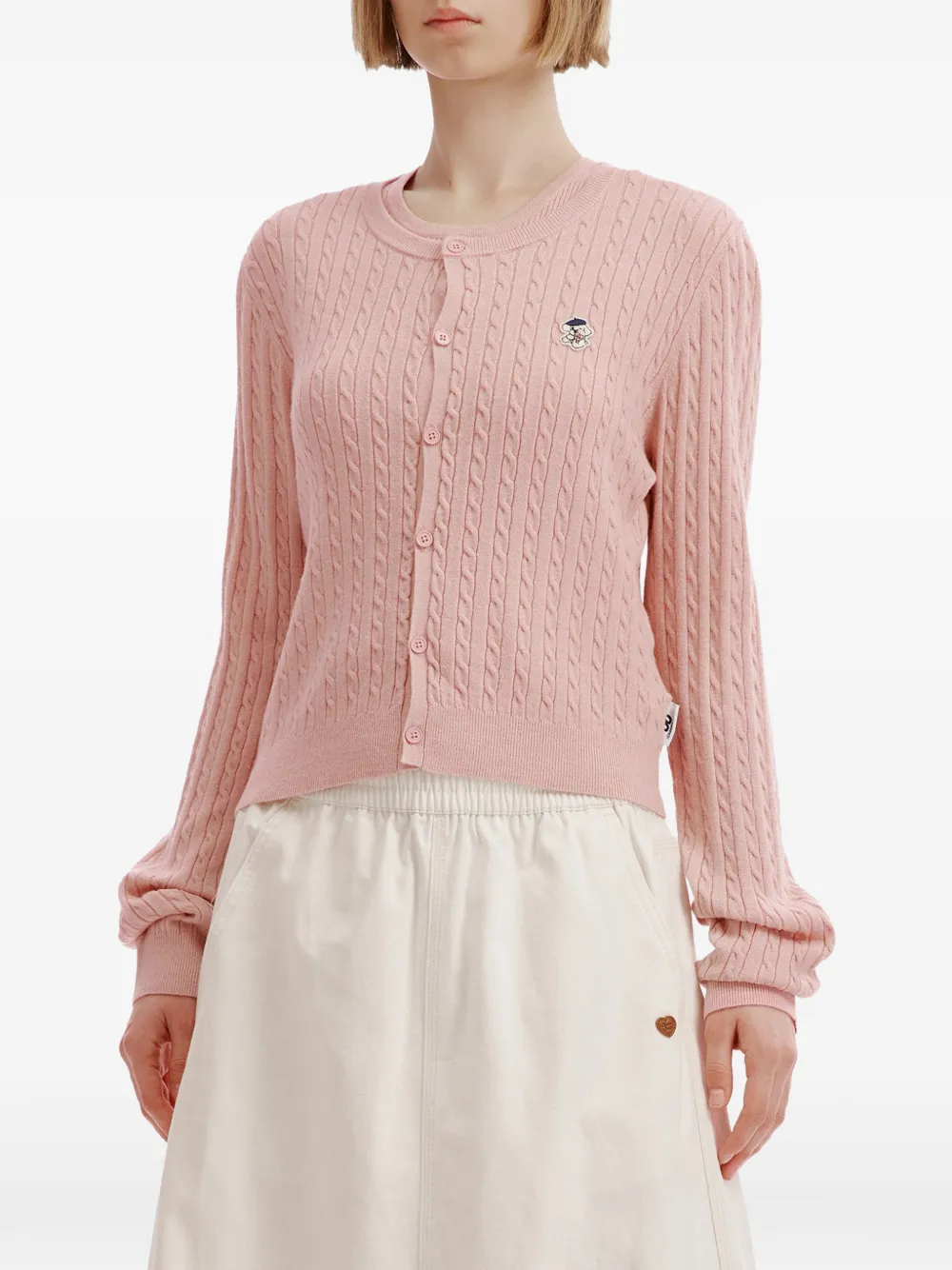 CHOCOOLATE Kabelgebreid vest en tanktop Roze