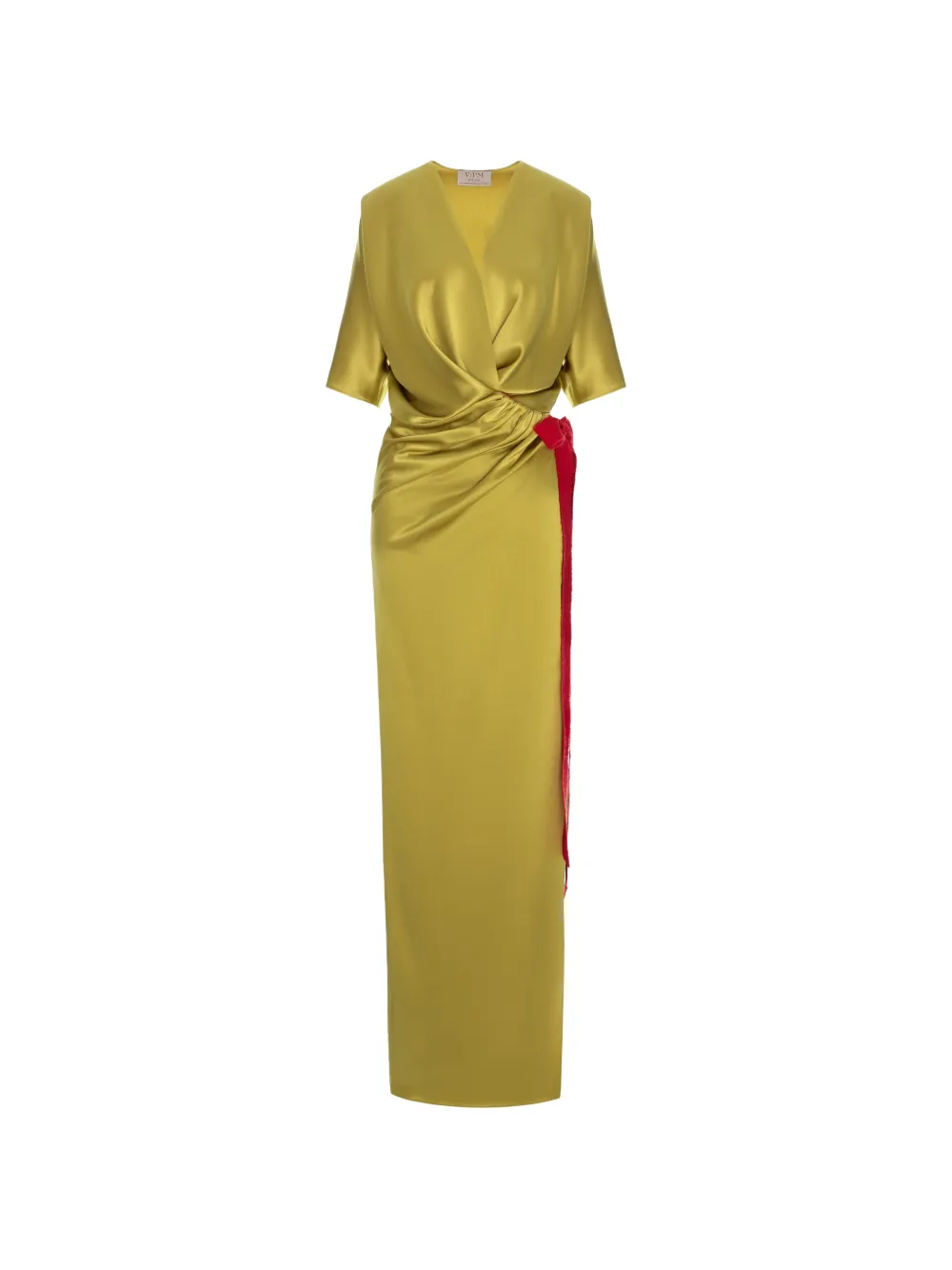 V:PM ATELIER maxi draped contrast-trim dress