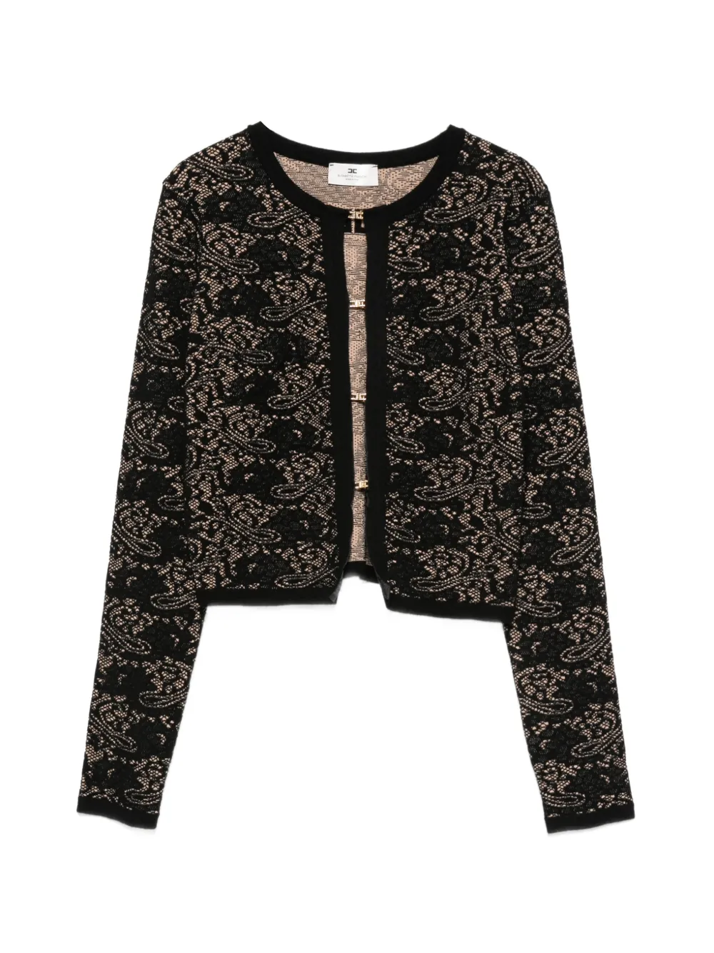 Elisabetta Franchi lace-pattern logo-plaque sweater