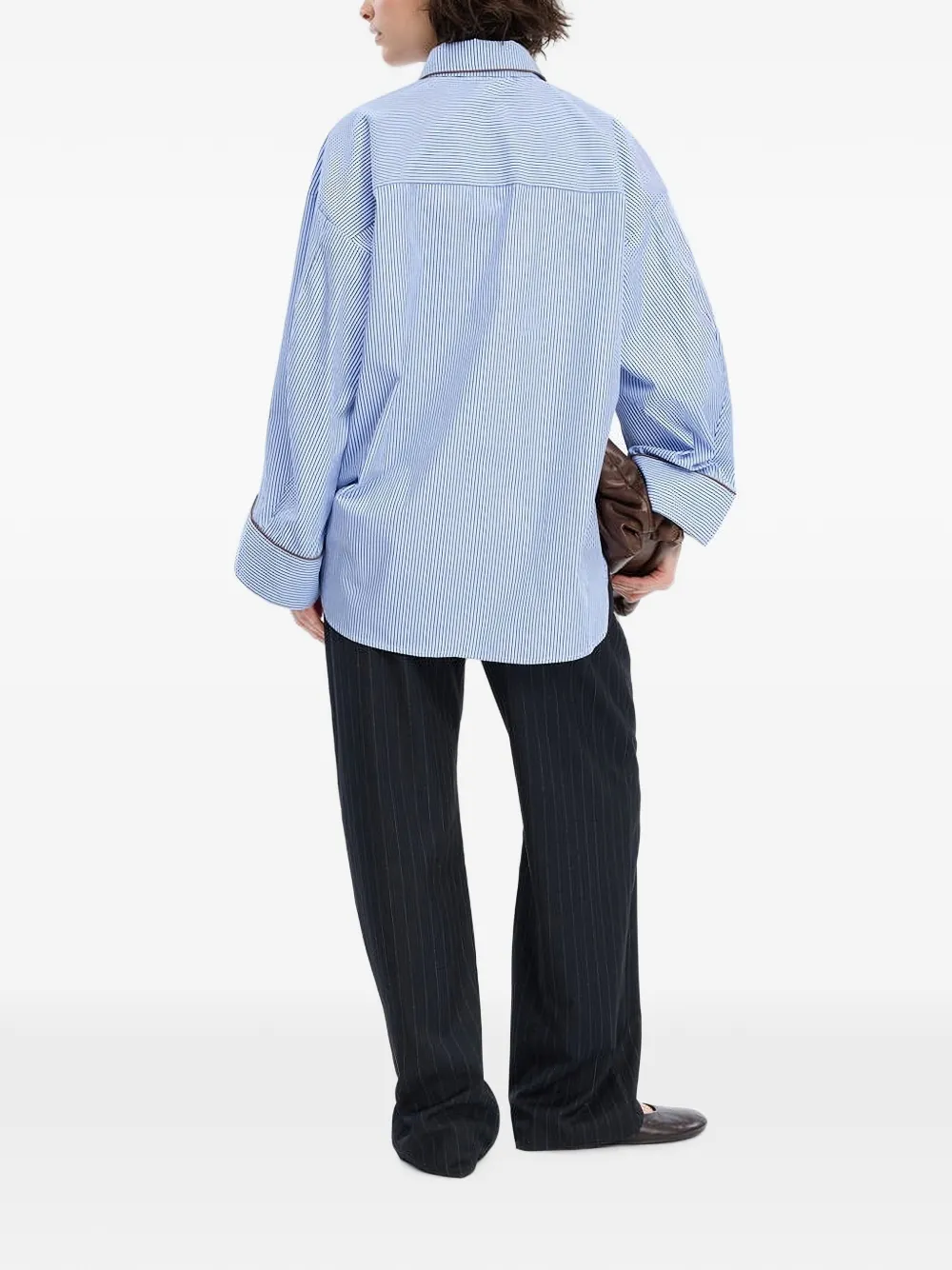 MUNTHE Voyage gestreepte blouse Blauw