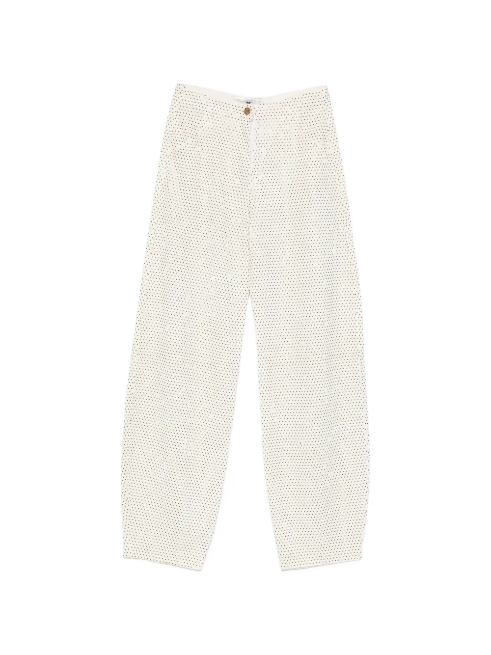 Elisabetta Franchi Stud-embellished Wide-leg Jeans In Neutrals