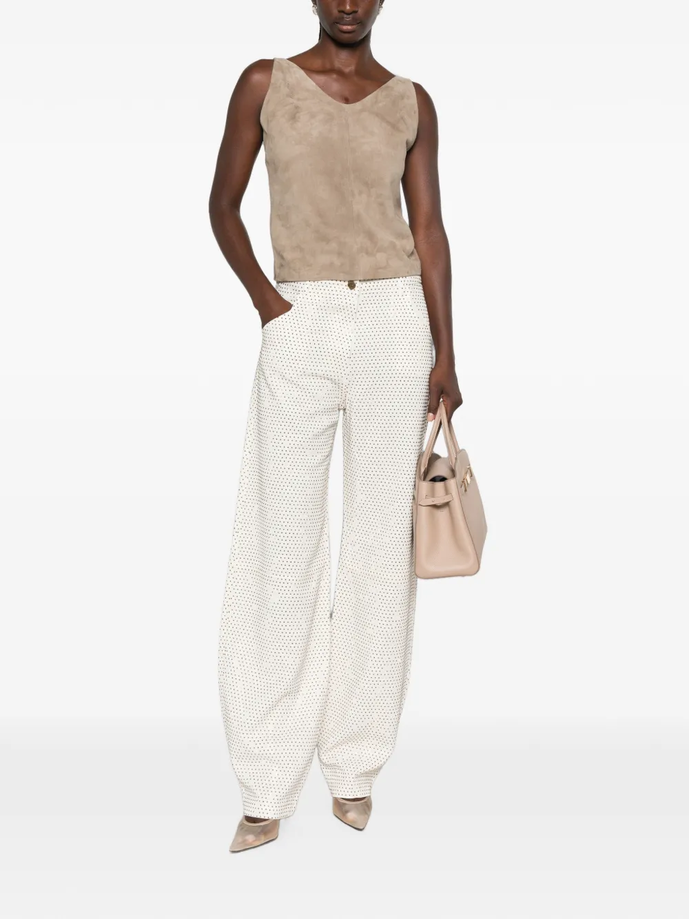 Elisabetta Franchi Jeans verfraaid met studs Beige