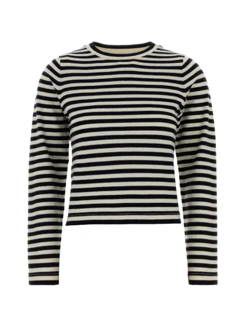 extreme cashmere striped embroidery sweater