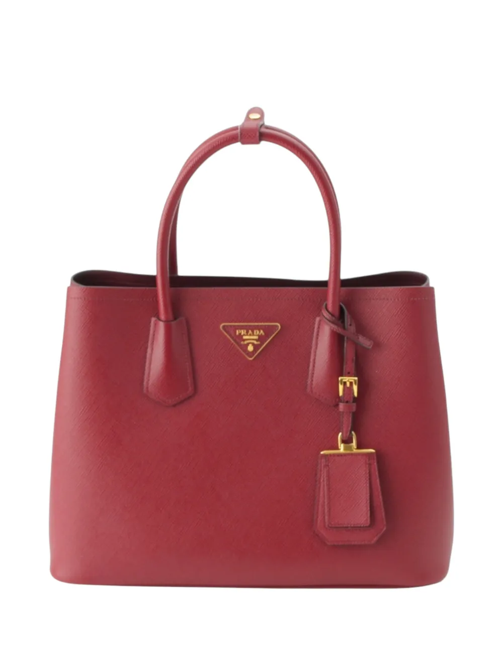 Prada Pre-Owned 2010-2026 Medium Saffiano Cuir Double satchel - Rot