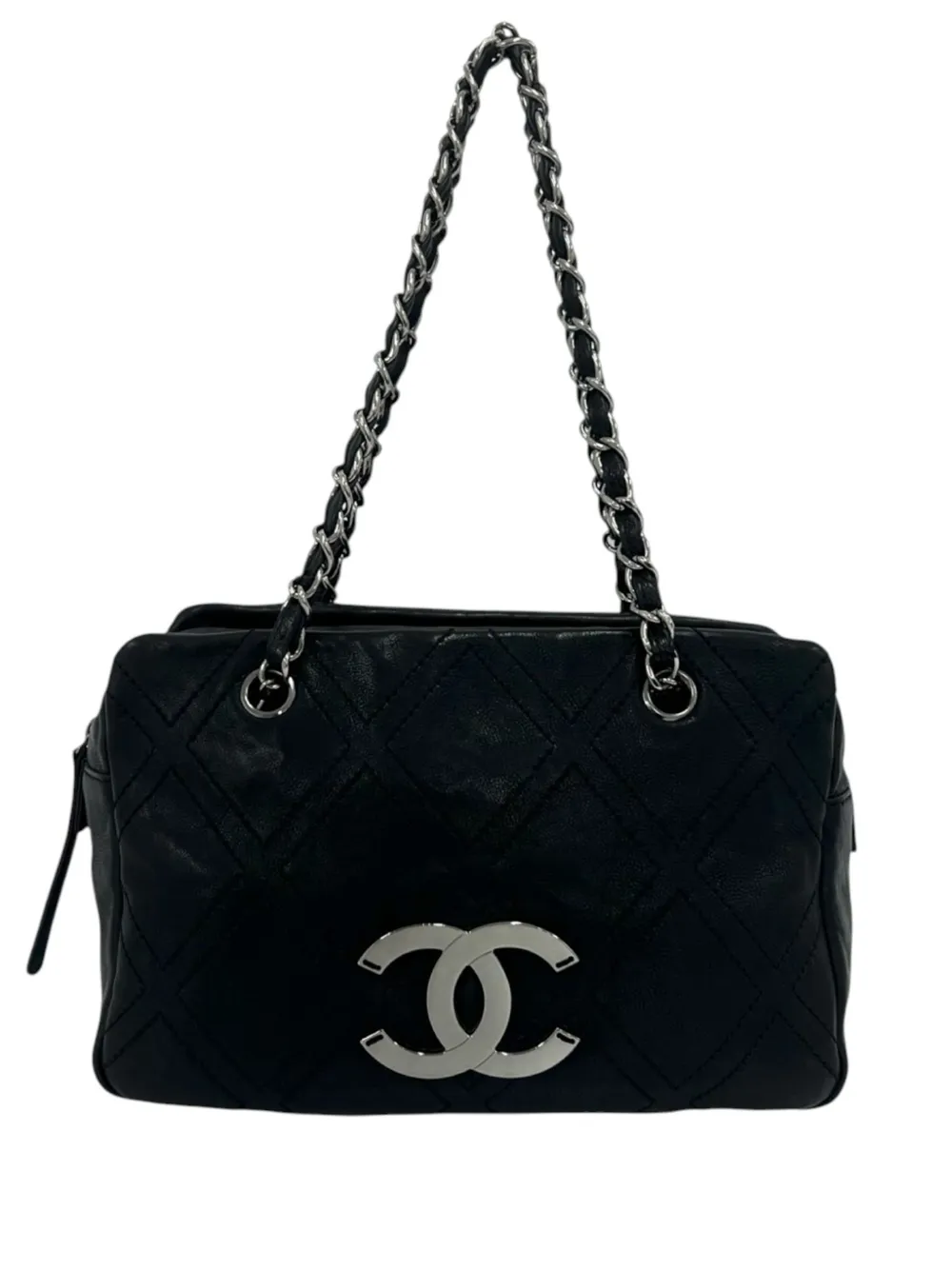 CHANEL Pre-Owned 2005-2006 Large CC Calfskin Diamond Stitch tote bag - Schwarz