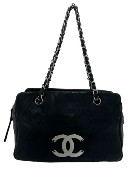 CHANEL Pre-Owned tote Diamond Stitch grande de piel de becerro con logo CC 2005-2006