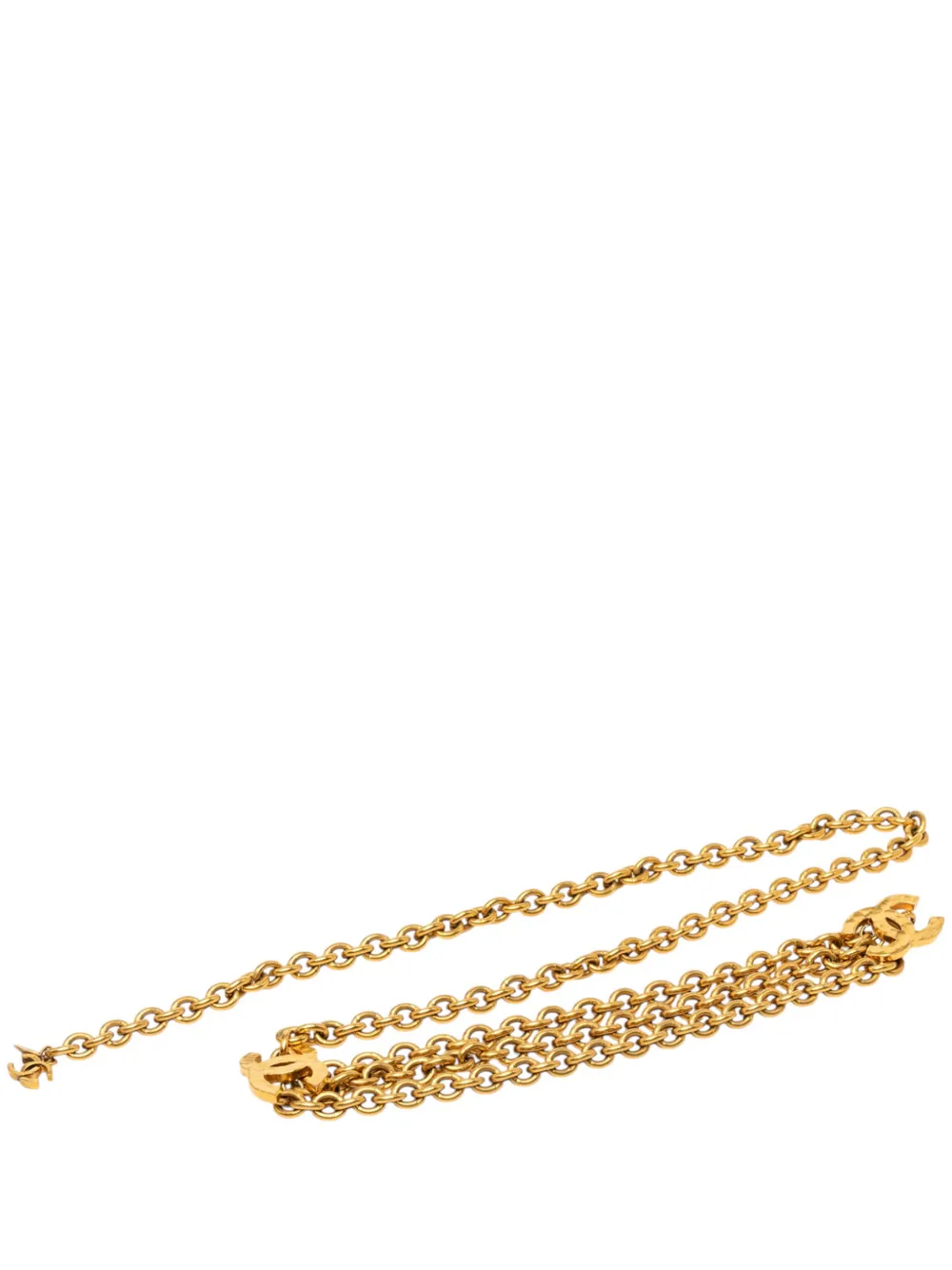 CHANEL Pre-Owned 1970-1980 Gold Plated Triple CC Chain belt