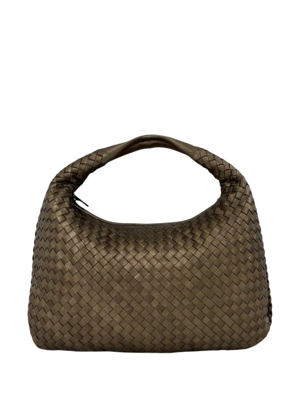Bottega Veneta Pre-Owned 2012-2026 Small Metallic Nappa Intrecciato Veneta hobo bag - Braun