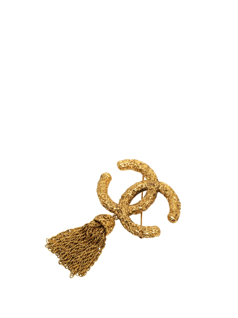 CHANEL Pre-Owned 1993 CC Gold Plated Tassel Lava Fringe Brooch costume brooch - Oro