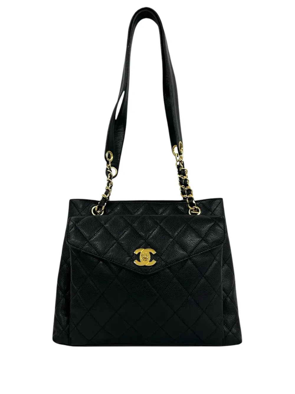 CHANEL Pre-Owned 1996-1997 CC Caviar Front Pocket shoulder bag - Nero