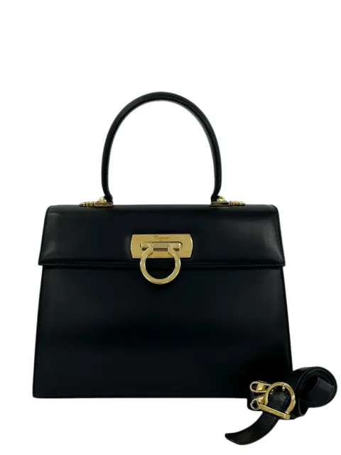 Ferragamo Pre-Owned 2010-2026 Leather Gancini Iconic Top Handle Bag satchel
