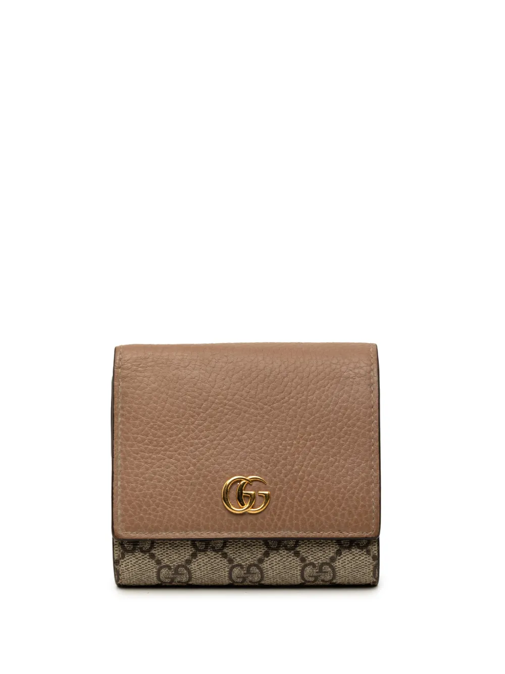 Gucci Pre-Owned 2016-2026 Bicolor GG Marmont Calfskin and GG Supreme Bifold Wallet small wallets - Toni neutri