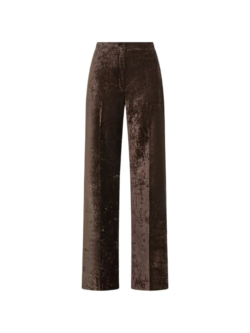 Seventy crushed-velvet wide-leg trousers - Marron